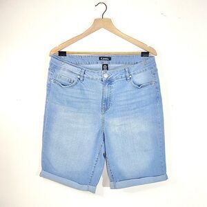 D. Jeans Mid-Rise Folded Hem Bermuda Denim Shorts Size 16W